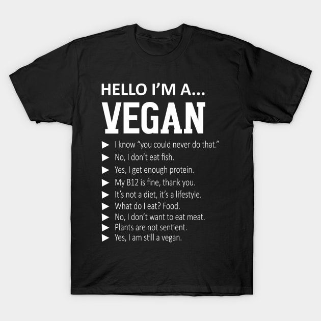 Funny Pro I'm A Vegan Activism TShirt Gym Athlete Gifts T-Shirt by CarleyMichaels